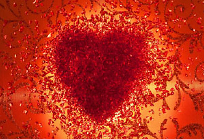 Tapeta v červenej farbe - Heart 5867